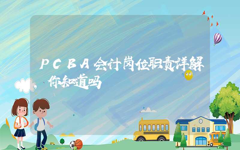 PCBA会计岗位职责详解,你知道吗