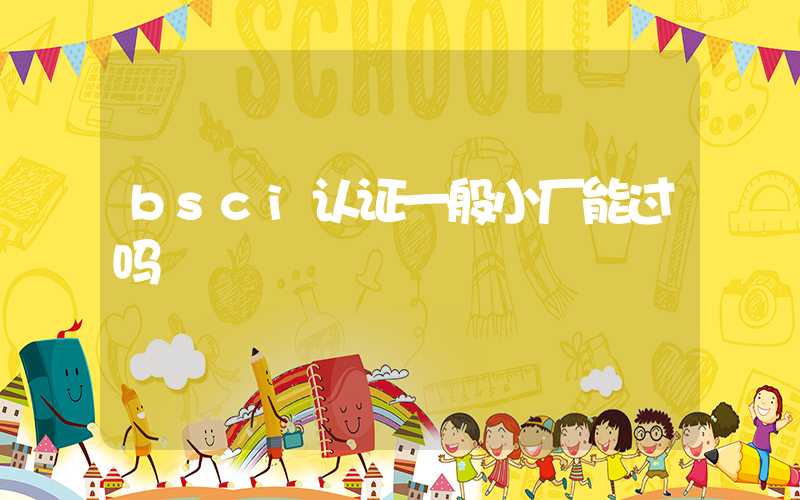 bsci认证一般小厂能过吗
