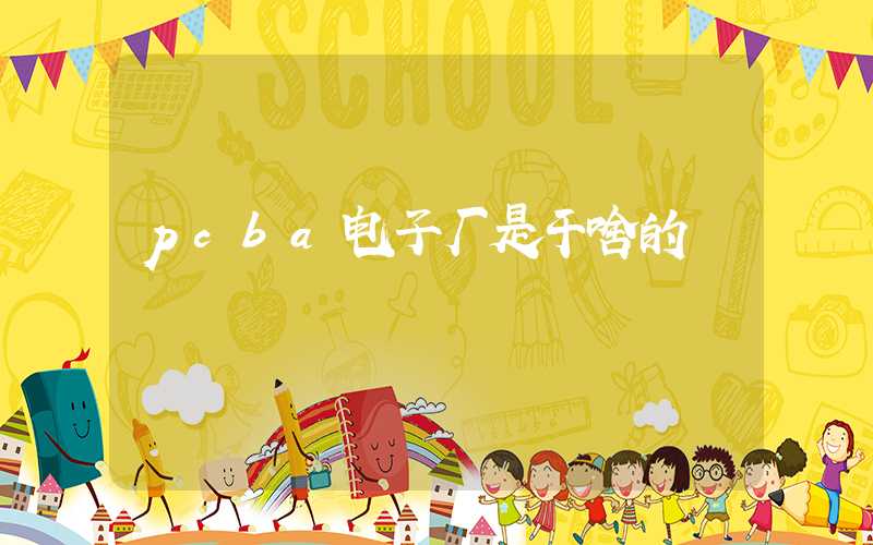 pcba电子厂是干啥的